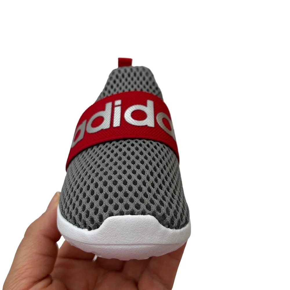Adidas Baby Boys‎ Slip On Athletic Shoes Size 6 Gray-Red Lightweight Comfortable